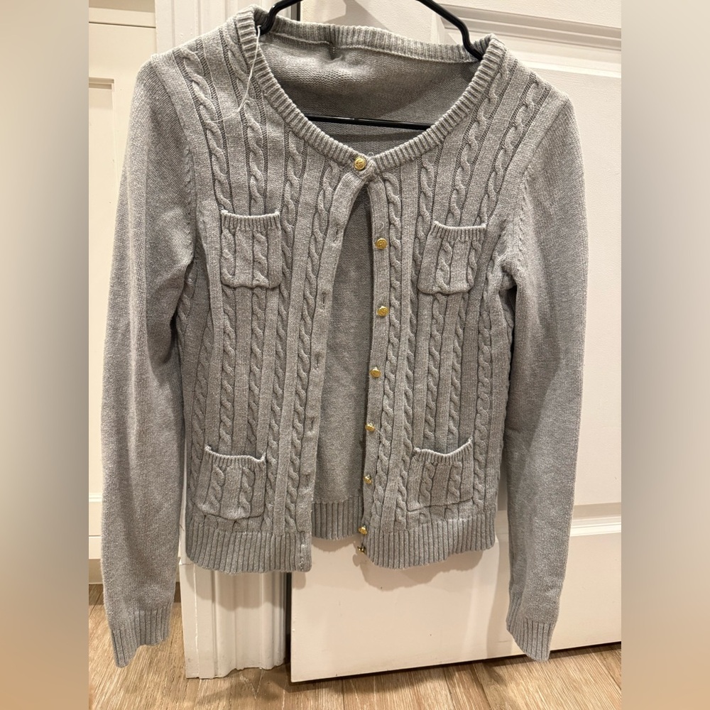 Gray Cardigan Sweater